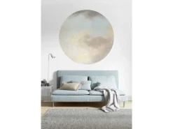 Sanders & Sanders Selbstklebende Runde Tapete Clous Blau und Beige Ø 125 cm 611729