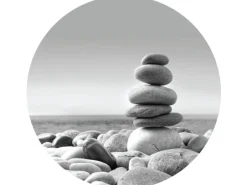 Sanders & Sanders Wandtattoos^Selbstklebende Runde Tapete Kieselsteine Grau Ø 70 cm 601094