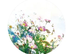 Sanders & Sanders Selbstklebende Runde Tapete Blumen Grün Rosa und Weiß Ø 70 cm 601088