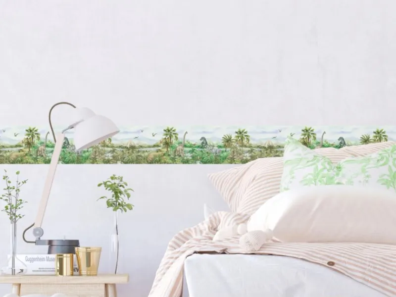 Sanders & Sanders Bordüren^Selbstklebende Tapetenbordüre Dinosaurier Grün 9.7 x 500 cm 601307