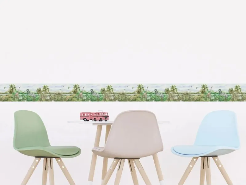 Sanders & Sanders Bordüren^Selbstklebende Tapetenbordüre Dinosaurier Grün 9.7 x 500 cm 601307