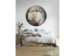 Sanders & Sanders Selbstklebende Runde Tapete Blumen Rosa Blau und Grün Ø 125 cm 611736