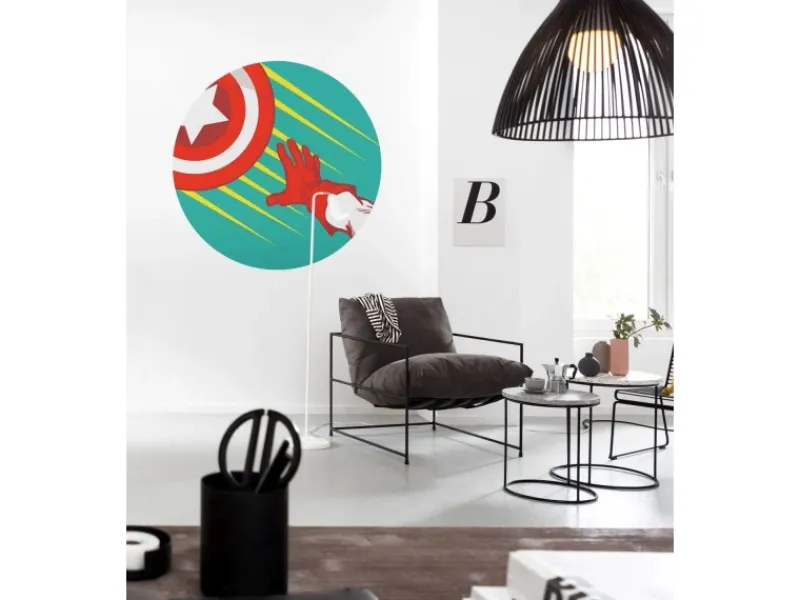 Sanders & Sanders Wandtattoos^Selbstklebende Runde Tapete Die Rächer Grün und Rot Ø 128 cm 612050