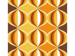 Sanders & Sanders Tapete Retro-Ornamente Gelb Braun und Orange 53 cm x 10.05 m