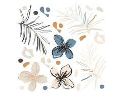 Sanders & Sanders Wandtattoo Blumenmuster Beige Blau und Orange 30 x 30 cm 601330