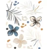 Sanders & Sanders Wandtattoo Blumenmuster Beige Blau und Orange 85 x 65 cm 601352