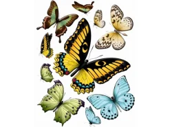 Sanders & Sanders Wandtattoos^Wandtattoo Schmetterlinge Gelb Grün und Blau 65 x 85 cm 600284