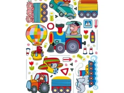 Sanders & Sanders Wandtattoos^Wandtattoo Bauernhof Blau Grün und Gelb 65 x 85 cm 600244