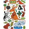 Sanders & Sanders Wandtattoos^Wandtattoo Zoo Tiere Grün Braun und Blau 65 x 85 cm 600245