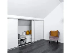 Skyscope Schiebetür-Bau-Set Kniestock Profil Silber Dekor 1022 x 1400 mm