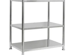 shelfr Edelstahl Schwerlastregal bis 120 kg auf 3 Ebenen 74 x 41 x 77 cm