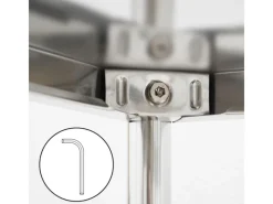 shelfr Edelstahl Schwerlastregal bis 60 kg auf 3 Ebenen 61 x 36 x 82 cm