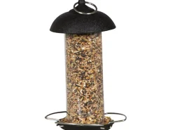 Siena Garden Vogelbedarf^Futterspender Feeder Stahl Schwarz Ø 10 cm x 20 cm