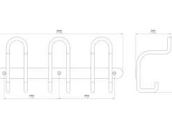 Siro Hakenleiste 1783 Metall Aluminium Länge 300 mm 6 Haken