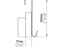 Siro Garderoben^Türgarderobe 1977 Metall Uni Schwarz Matt Länge 375 mm 6 Haken