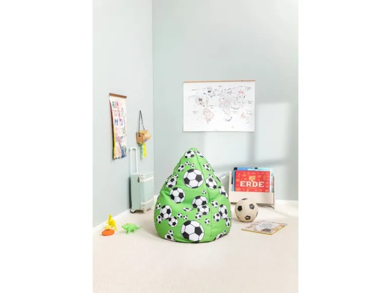 Sitting Point Sitzsäcke^Sitzsack BeanBag Kicker 120 l Grün Fußball-Muster