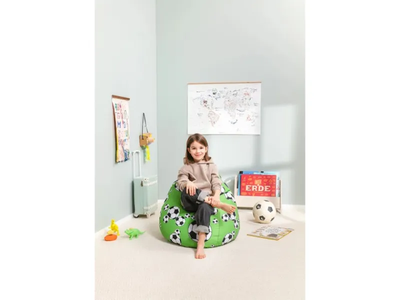 Sitting Point Sitzsäcke^Sitzsack BeanBag Kicker 120 l Grün Fußball-Muster