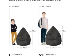 Sitting Point Sitzsäcke^Sitzsack BeanBag Fluffy 120 l Herz-Muster