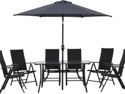 Sitzgruppe Townsville 8-tlg. Aluminium Anthrazit