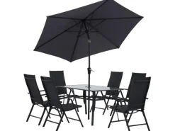 Sitzgruppe Townsville 8-tlg. Aluminium Anthrazit