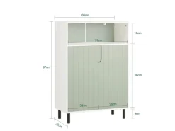 SoBuy Badkommode Badezimmerschrank Midischrank Kommode Sideboard BZR138-GR