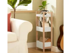 SoBuy Aufbewahrung^Badregal in weiß/KautschukholzStandregalKüchenregalFRG226-WN