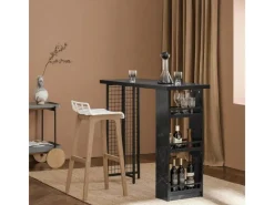 SoBuy Bartisch Balkontisch Küchentisch Bistrotisch Stehtisch Schwarz FWT100-SCH