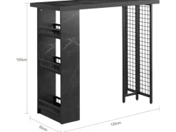 SoBuy Bartisch Balkontisch Küchentisch Bistrotisch Stehtisch Schwarz FWT100-SCH