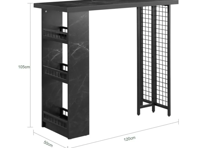 SoBuy Bartisch Balkontisch Küchentisch Bistrotisch Stehtisch Schwarz FWT100-SCH