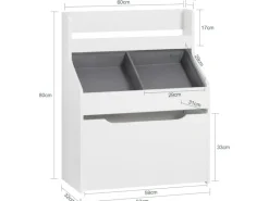 SoBuy Aufbewahrung|Regal Weiß^Bücherregal für Kinder Kinderregal mit 2 Boxen Aufbewahrungsregal KMB71-W