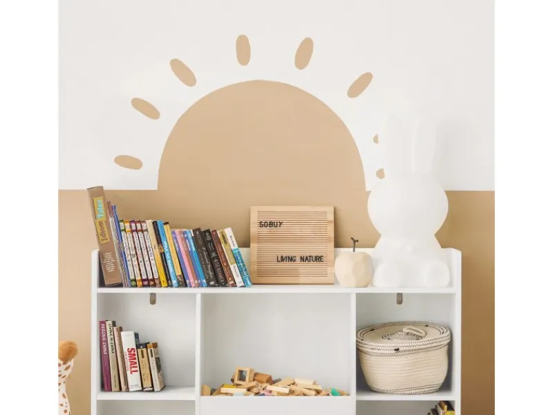 SoBuy Bücherregale^Bücherregal für Kinder Kinderregal Aufbewahrungsregal Standregal KMB55-W