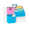 SoBuy Bücherregal Kinderregal mit Boxen Aufbewahrungsregal Weiß KMB76-F