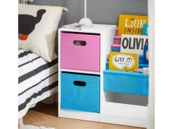 SoBuy Bücherregal Kinderregal mit Boxen Aufbewahrungsregal Weiß KMB76-F