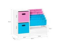 SoBuy Bücherregal Kinderregal mit Boxen Aufbewahrungsregal Weiß KMB76-F