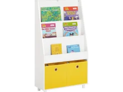 SoBuy Aufbewahrung|Regal Weiß^Bücherregal Kinderregal mit 2 Boxen Aufbewahrungsregal Weiß KMB69-W
