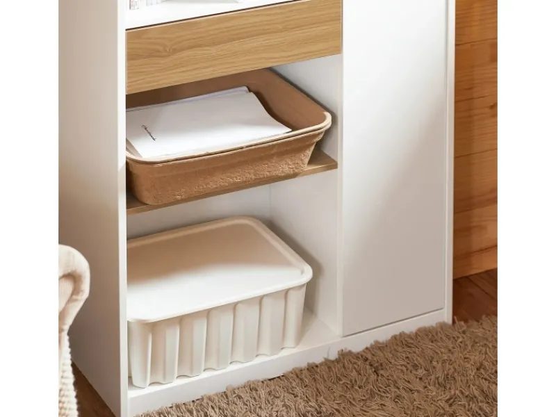 SoBuy Bücherregale^Bücherregal mit Schublade und Tür Aufbewahrungsregal mit Fächern STR11-WN