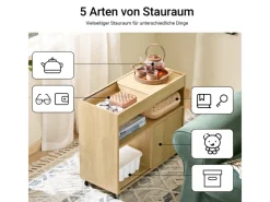 SoBuy Beistelltisch Couchtisch mit Rollen Druckertisch Aktenschrank FBT152-N