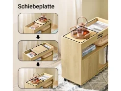 SoBuy Beistelltisch Couchtisch mit Rollen Druckertisch Aktenschrank FBT152-N