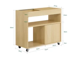 SoBuy Beistelltisch Couchtisch mit Rollen Druckertisch Aktenschrank FBT152-N