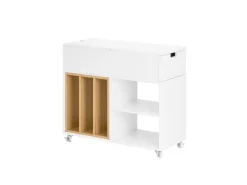 SoBuy Beistelltisch Druckertisch mit Rollen Couchtisch Aktenschrank FBT134-W