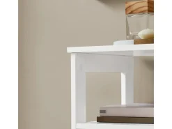 SoBuy Beistelltisch Nachttisch mit Schublade und Ablagen Telefontisch FBT91-W