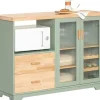 SoBuy Buffet Sideboard Küchenschrank Kommode Mikrowellenschrank FSB81-GR