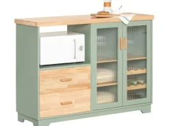 SoBuy Buffet Sideboard Küchenschrank Kommode Mikrowellenschrank FSB81-GR