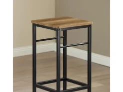 SoBuy Essgruppe Bartisch Set Esstisch mit 2 Barhockern Braun-Schwarz OGT10-PF