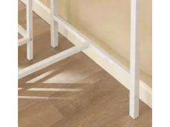 SoBuy Essgruppe Esstisch Set 5-teilig Bartisch mit 4 Hockern Weiß-Natur OGT11-WN