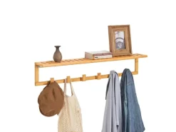 SoBuy Flurgarderobe Wandgarderobe Handtuchhalter aus Bambus FHK06-N