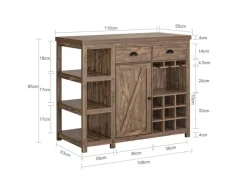 SoBuy Kommode^Kücheninsel Freistehend Küchenschrank Sideboard Buffet Vintage SVW20-N