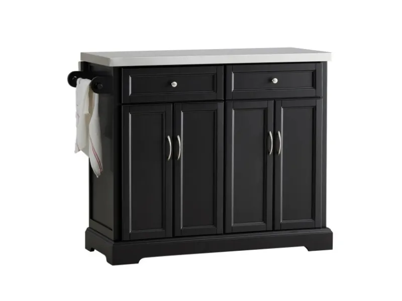 SoBuy Schränke^Kücheninsel Küchenwagen Küchenschrank Servierwagen Schwarz FKW71-SCH