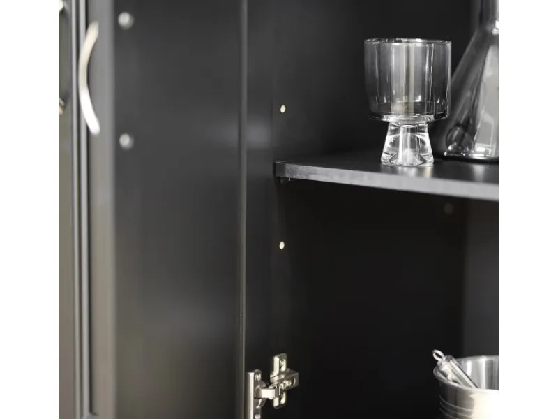 SoBuy Schränke^Kücheninsel Küchenwagen Küchenschrank Servierwagen Schwarz FKW71-SCH