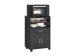 SoBuy Küchenschrank Küchenwagen Mikrowellenschrank Servierwagen FSB09-SCH